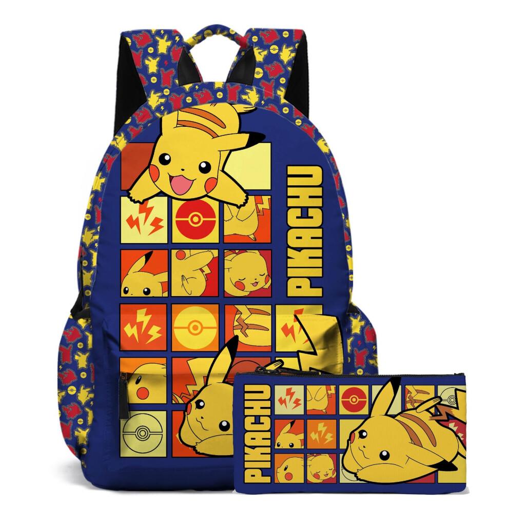 (B) Borsa Pokemon Pikachu Borsa a tracolla Zaino per studenti Borsa per computer