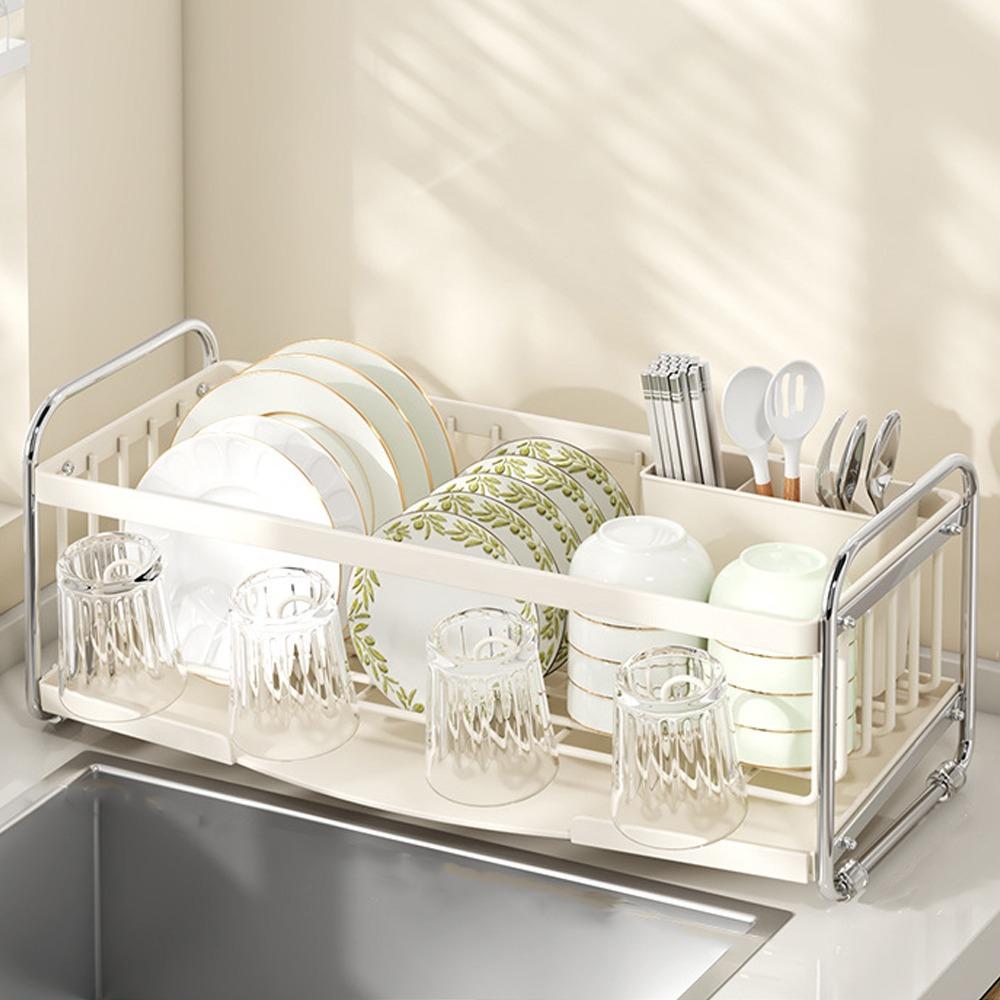 

Rustproof Dish Rack Holder Carbon Steel Utensil Draine Kitchen Sink Rack Kitchen Countertop Style 1