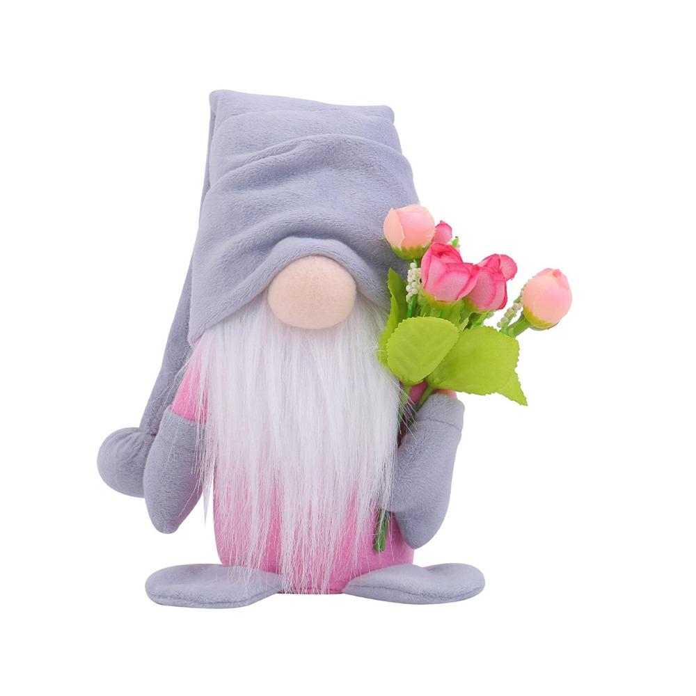 Soft Tulip Rudolph Doll Standing Dwarf Dolls Ornament Creative Faceless Gnome Doll  Valentine's Day