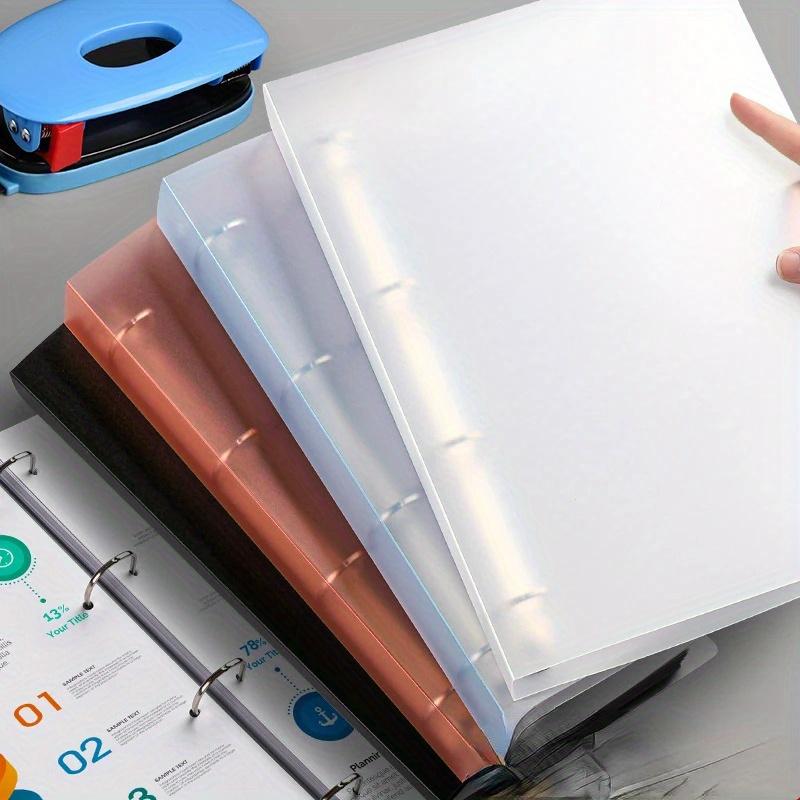 NEW A4 4-hole D-type Clip Clip Blue Folder Perforated Transparent Binder Folder A4 Folder