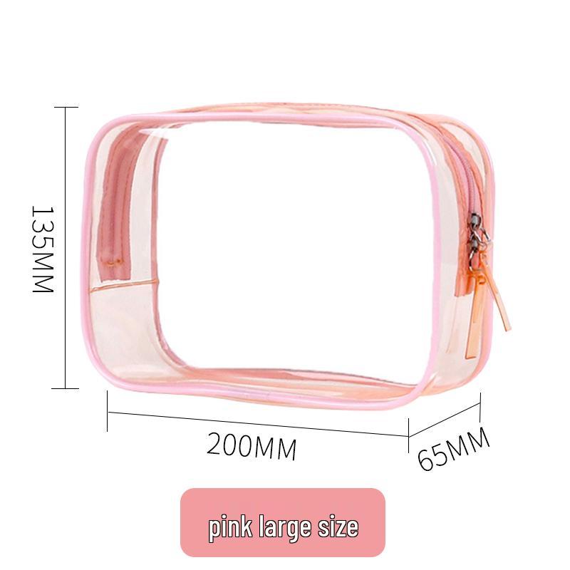 Large Capacity Waterproof Transparent Makeup Bag - Portable Toiletry Organizer for Travel