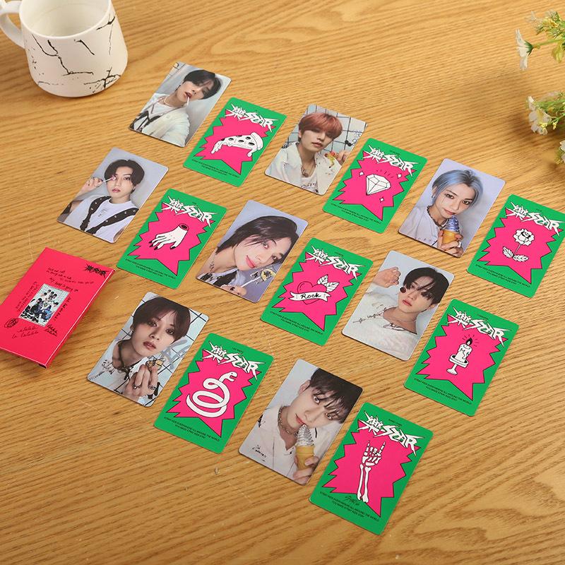 Skzoo Stray Kids Rock Star Album Same Style Photocards Hyunjin Han Idol Collectible Lomo Cards Fan Merch For Fans Collection Kid Friendly Entertaining