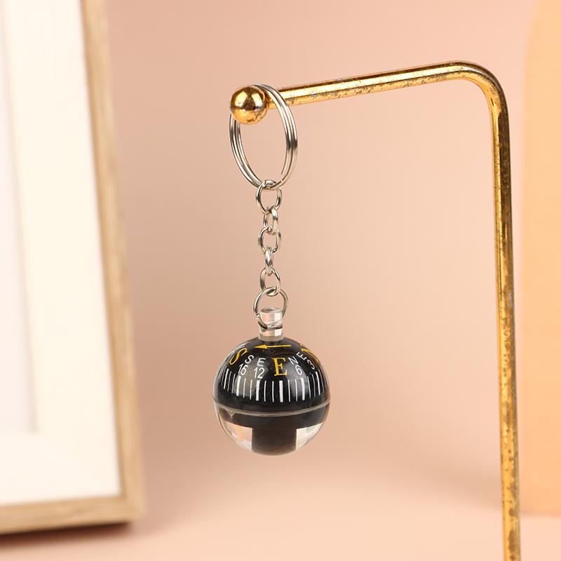 

Круглые маленькие мини-компасы для выживания на открытом воздухе, для кемпинга, пешего туризма, путешествий, точный циферблат, брелок для ключей Edc Ball чёрный