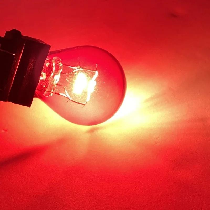 2pcs T25 3157 3156 P27W Car Turn Signal Light Bulb 12V 27W Halogen Lamp Amber White Red High QualityTurn Signal 2