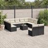 Vidaxl 12-Cz. Garden Furniture Set, With Cushions, Black, Poly Rattan