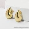 Colorfast Stainless Steel Water Drop Stud Earrings - Fashionable & Versatile