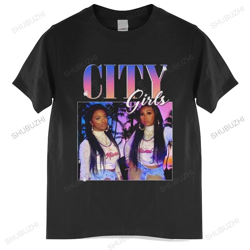 Tshirt Men Cotton Tops City Girls Rap Hip Hop 90s Retro Vintage T Shirt Brand Cotton Tshirt Drop Shipping