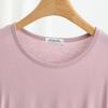 Women's Spring/Summer Modal Round Neck T-shirt - Thin Long Sleeve, Loose, Slimming, Plus Size, Outerwear Top