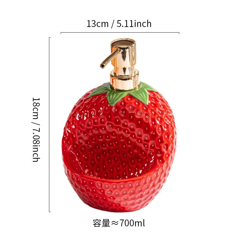 European Ceramic Strawberry Cruet Oil Pot Creative Fruit Kitchen Seasoning Jar Salt Sugar Chili Jar Soy Sauce Vinegar Bottle New