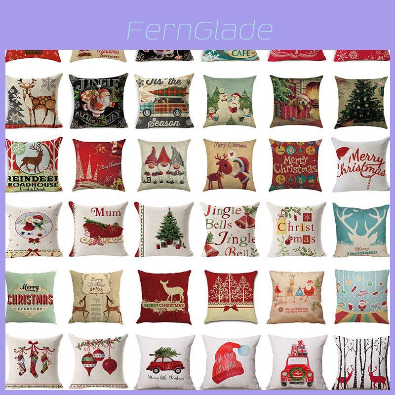 Stylish Christmas Xmas Linen Cushion Cover Featuring Unique Holiday Patterns And Colors