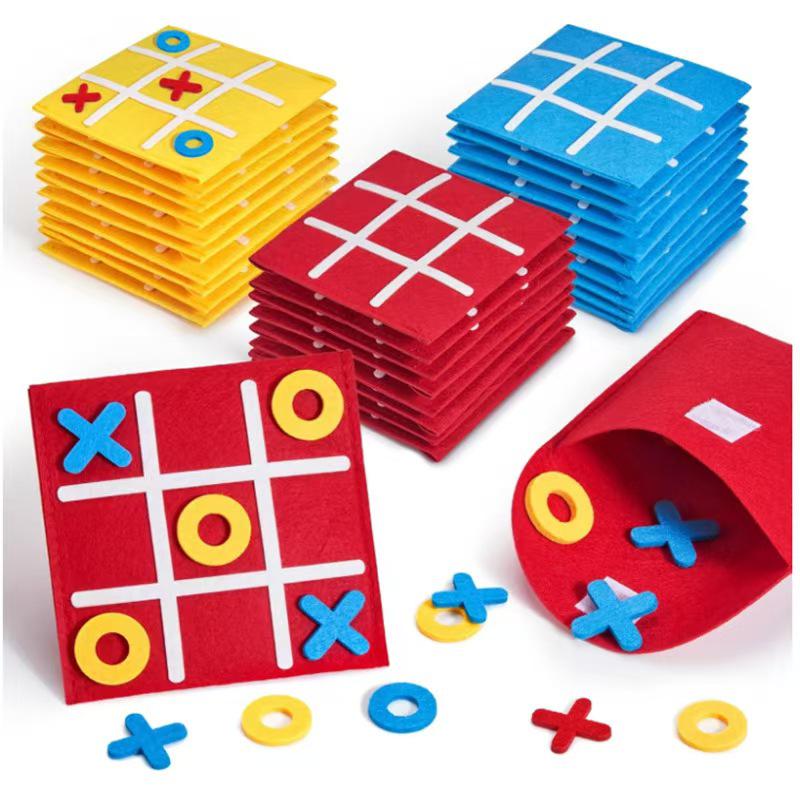 Children's Tic-Tac-Toe Felt Game: Early Education Logical Thinking Toy