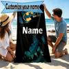 Custom Name Personalized Batman Print Beach Towel, for Trip Camping Beach Party Home Decor, Birthday Gift for Family & Friends