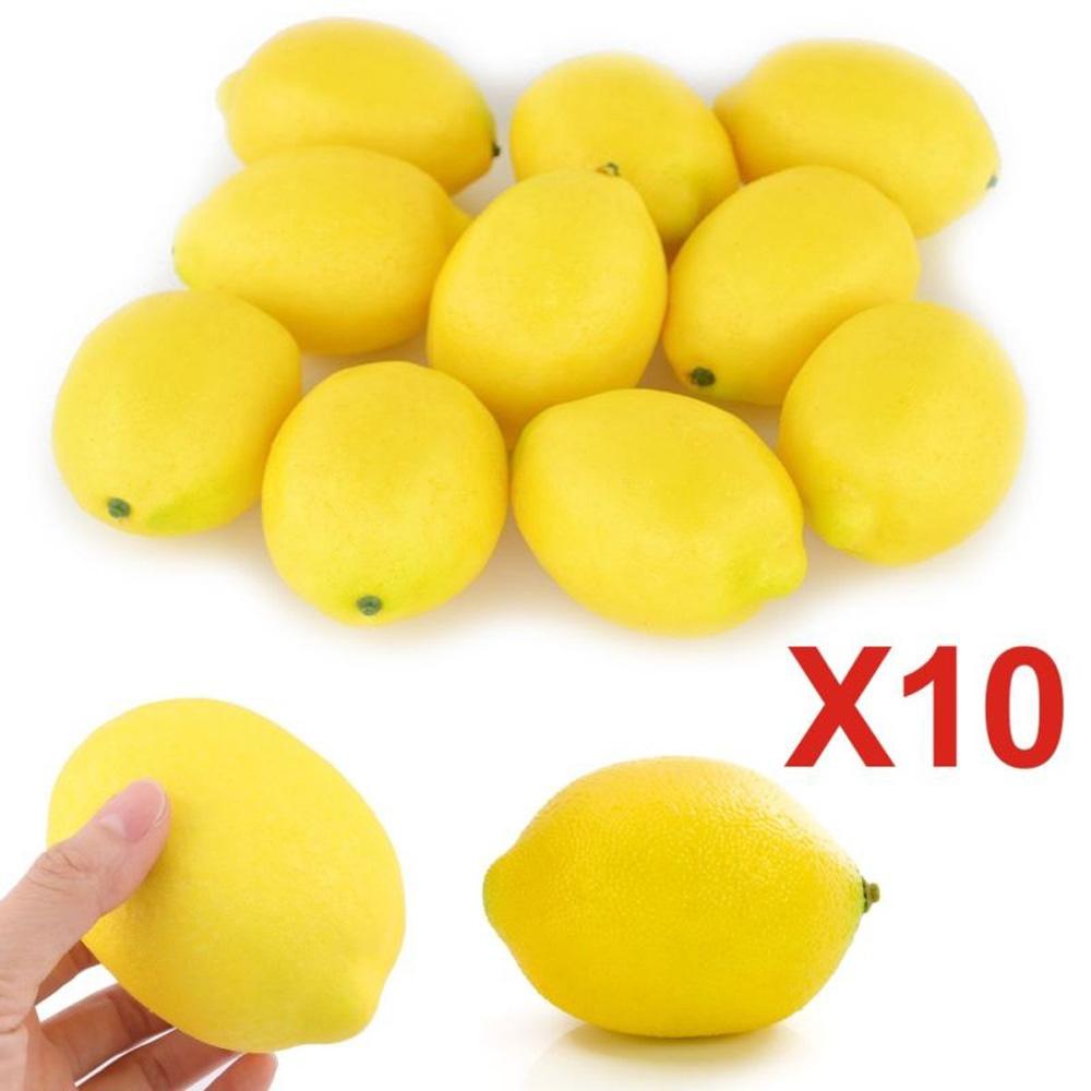 Artificial Faux Limes Lemons 10 Piece Foam Simulation Fruit for Home Decor