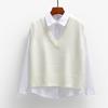 Mode Herbst Frauen Pullover Weste V-ausschnitt Ärmellose Kurze Pullover Pullover Lose Stricken Weste Weibliche Jumper Gestrickte Pullover 22783