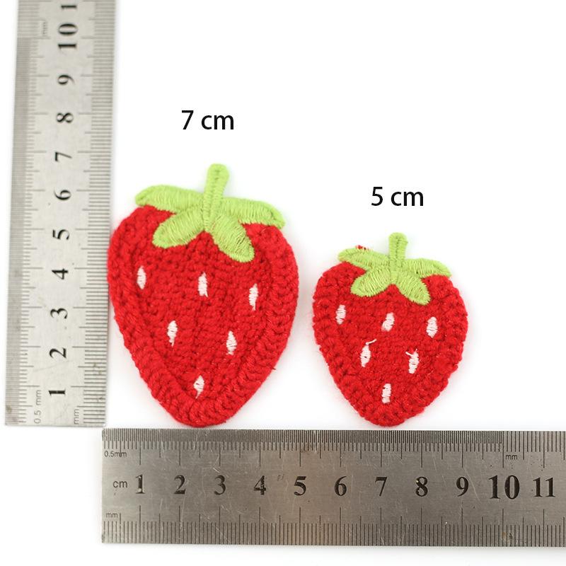Woven Imitation Hand Hook Water-soluble Embroidery Strawberry Cloth Patch Clothing Bag Hairpin Decoration DIY Patch Accessories