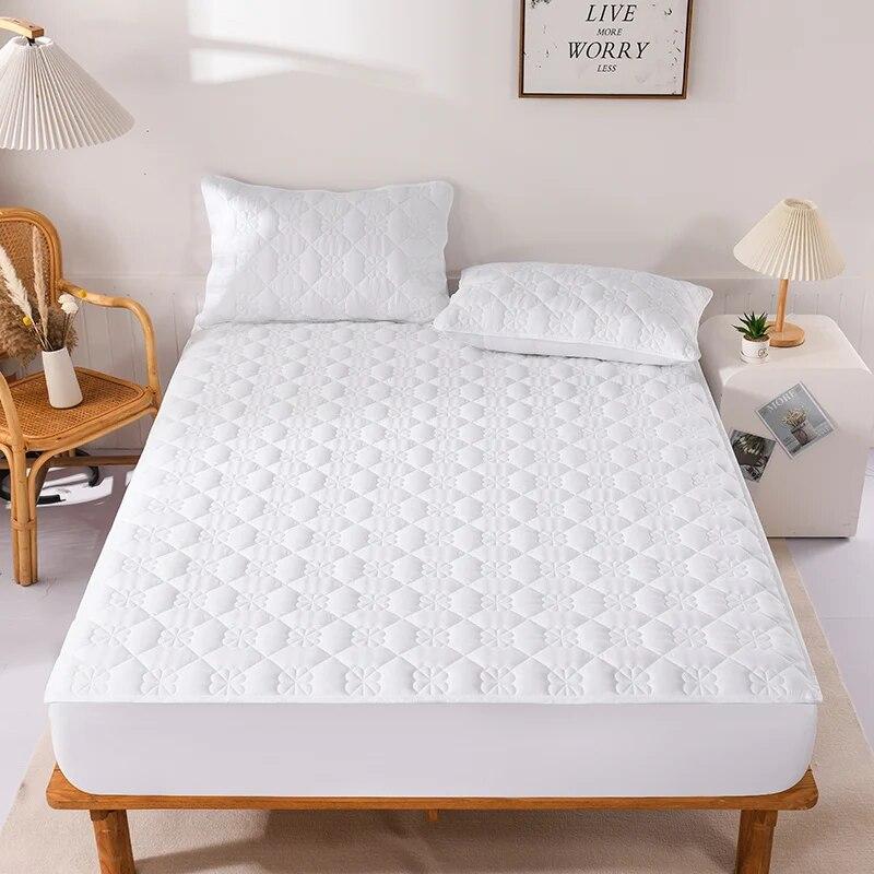 

Водонепроницаемый утолщенный наматрасник, антибактериальный защитный чехол для матраса с эластичной лентой, стеганая простыня, покрывало на кровать 140x190x30cm