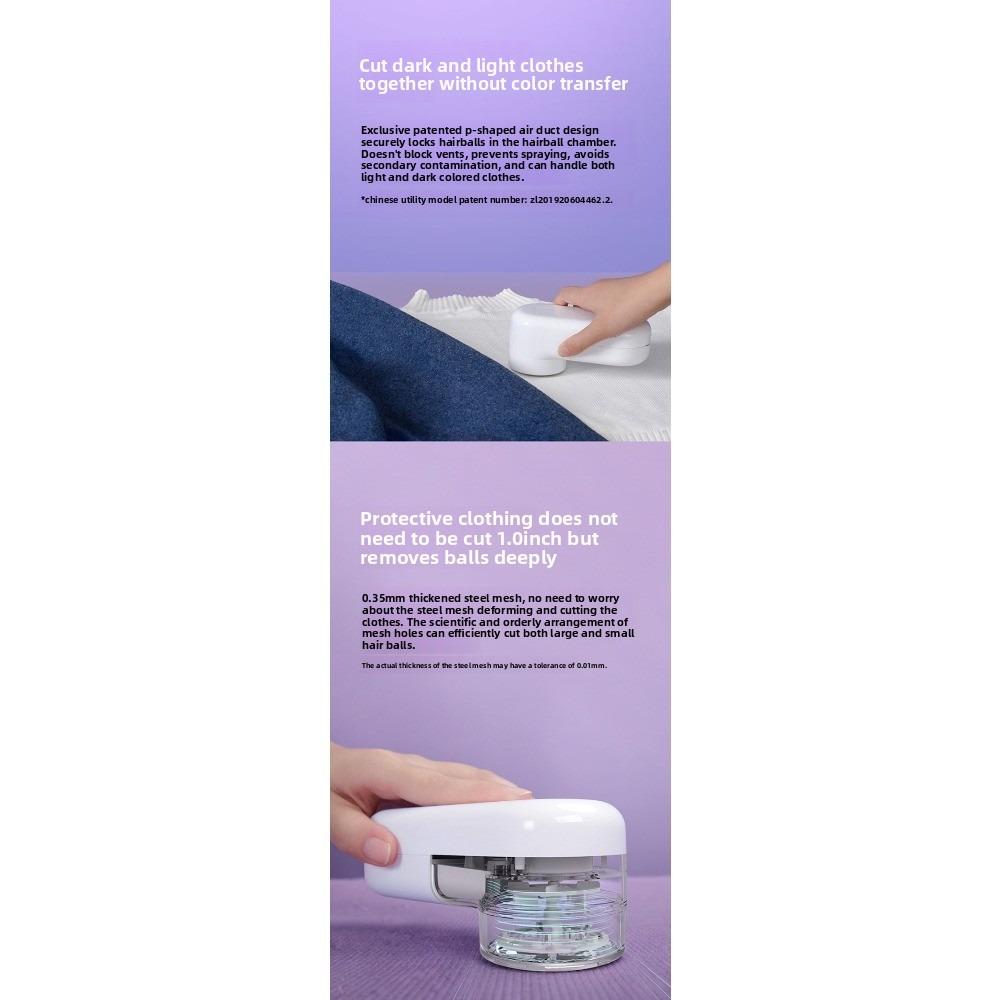 Xiaomi Mijia Hair Ball Trimmer, Rechargeable Lint Remover, Portable Fabric Shaver for Clothes Sweater, Efficient Fuzz & Lint Removal