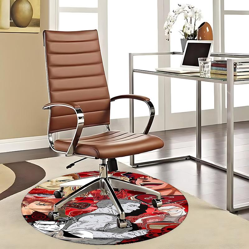1pc Slam Dunk Anime Design Round Carpet - Office Chair Mat, Anti-Slip Rug for Home Decor, Suitable for All Seasons 80cm