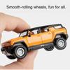 1:64 Scale Model Toy Off-road Cars EV Alloy Diecast Slide Forward Hood Opened Rubber Tires with Acrylic Box Simulation Vehicles
