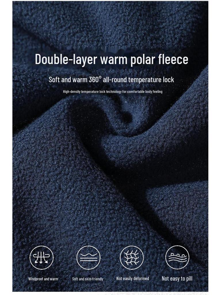 Men's Plus Size Polar Fleece Sweatpants: Winter Double-Sided Plush, Trendy Loose-Fit Casual Pants