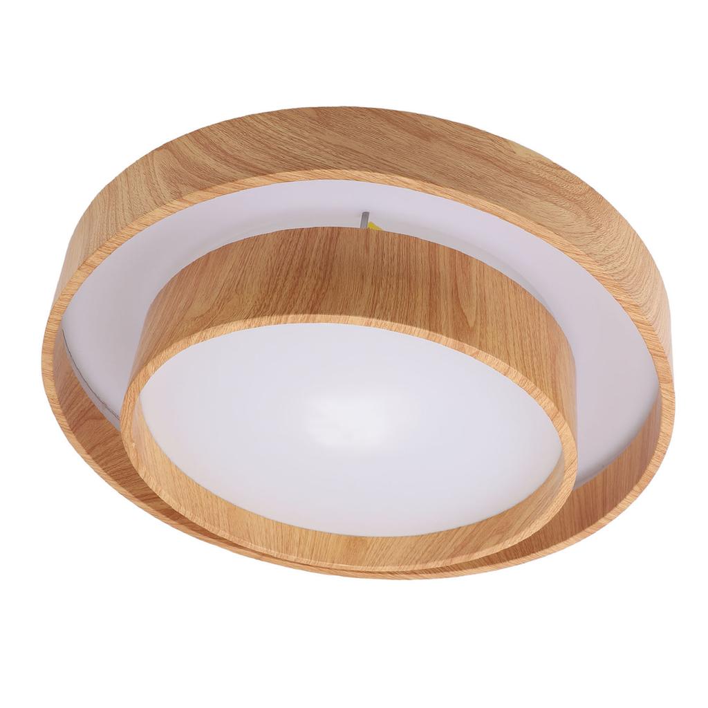 Flush Mount Ceiling Light Wood Grain Color 3 Color Temperatures Remote Control Round LED Ceiling