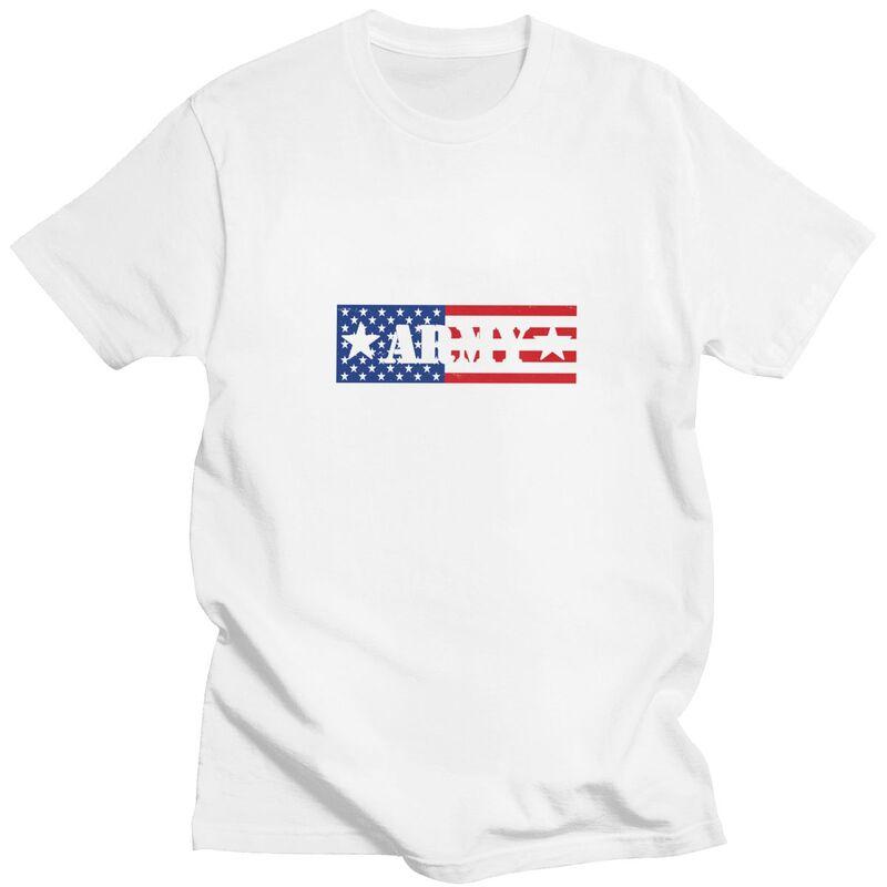 Custom Male DD214 Army Alumni US American Flag T Shirts Short Sleeve Cotton Tshirt Leisure Tee Slim Fit Clothing