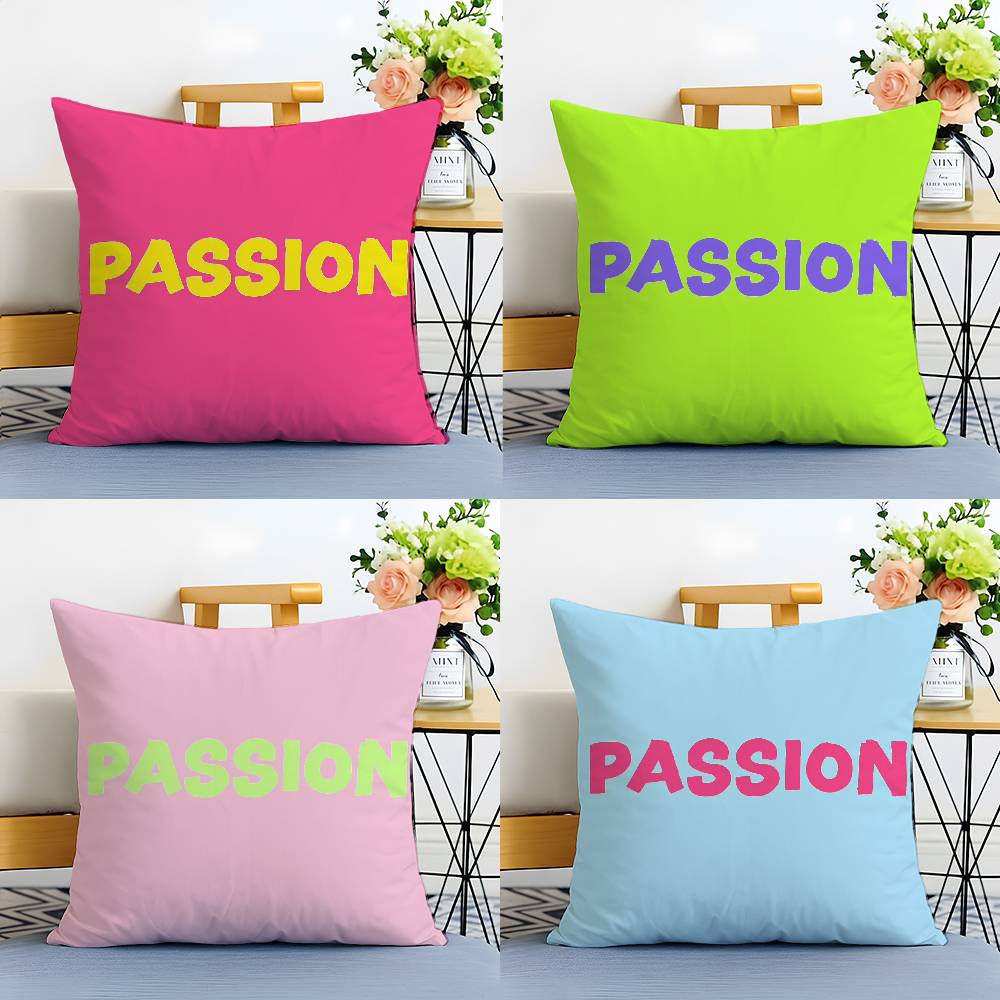 Simple And Passionate Life Words Pillow Case Printing Pillowcase Living Room Sofa Cushion Cover Bedroom Room Decor