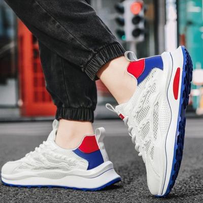 Mesh Men's Sneakers Summer 2024 New Soft Sole Breathable Thick Sole Versatile Lace Up White Shoes Men's Casual Sports Shoe Trend