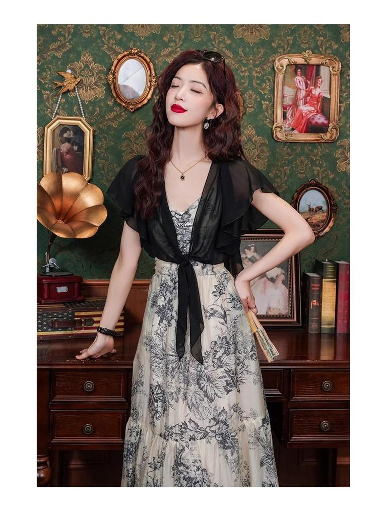 Women's Chiffon Summer Shawl Jacket - Super Light Short Sleeve Cardigan