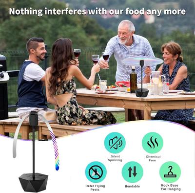 Wentylator Odstraszający Muchy Elektryczny Wentylator na Muchy Automatyczny Odstraszacz Owadów z Miękkimi Łopatkami do Restauracji Stołu Pikniku Grillu Kempingu