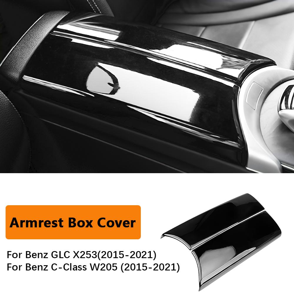 Carbon Fiber Armrest Box Protective Pad For Mercedes-Benz W205 W177 15-25 Central Console Cushion Cover Stickers Car Accessories