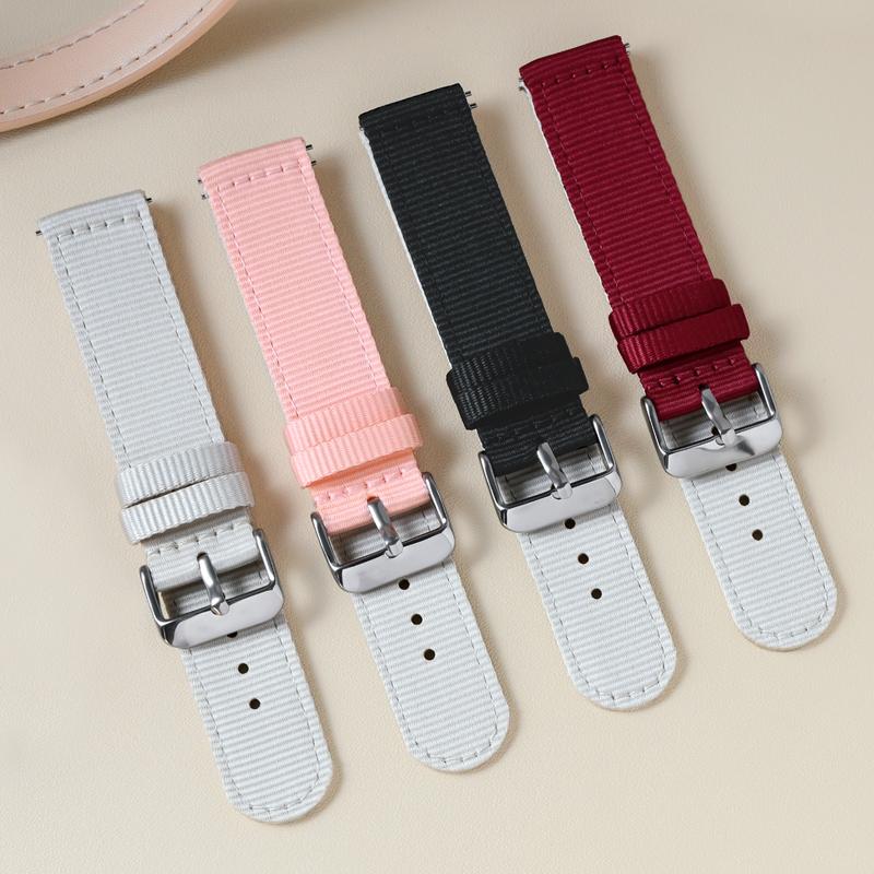 20mm Waterproof Sailcloth Watch Strap Two-Sided Nylon Watchband Quick Release Band Sport Belt