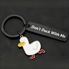 Duck Keychain Stainless Steel | Engraved Duck Accessories for Car Keys