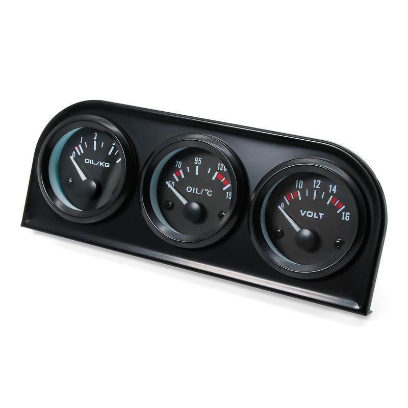 3 in 1 car gauge 52mm Electrial Triple Kit Voltmeter+oil Temp Gauge+Oil Pressure Gauge With Oil temperature/ pressure sensor