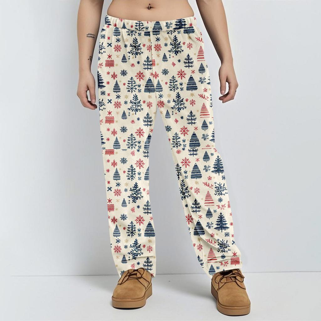 Pajama Pants Sleepwear Casual Drawstring Elastic Waist Pants Comfy Straight Yoga Loose Trousers
