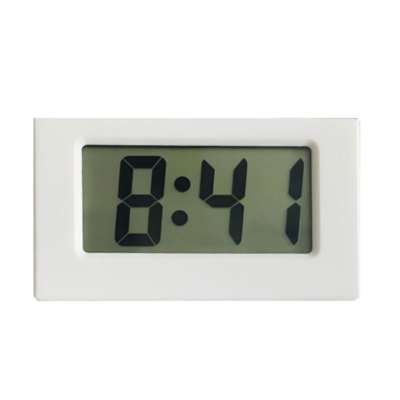 Mini Digital Clock for Car Dashboard,Battery Operated & Clear LCD Screen Time Display,Small Desk Clock for Bathroom