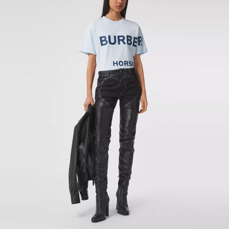 Burberry T Shirts Women's Light Blue Crew Neck Moderate 80407651