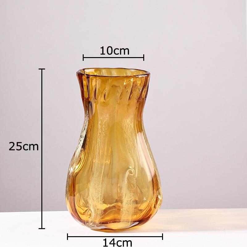 Creatieve Amberkleurige Glazen Vaas Hydroponische Plantenbakken Tafeldecoratie Bloemschikking Bloemenvaas Kamer Esthetische Decoratie
