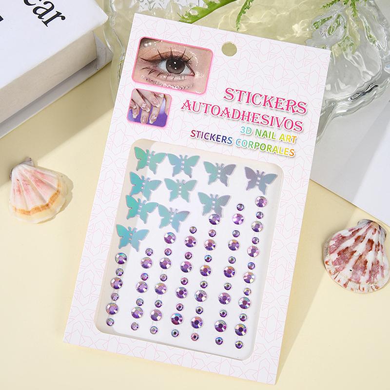 Colorful Butterfly Shell Face Decoration Diamond Sticker Nail Drill Gemstone Stickers Stage Eye Drill Stickers Pearl Sticke