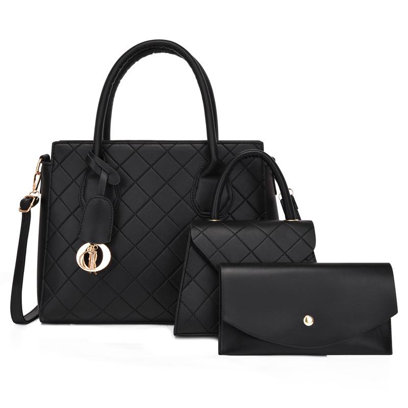 Women's Bag New Retro Fashion Large Capacity Mother and Child Bag Shoulder Messenger Bag Three-piece Bag