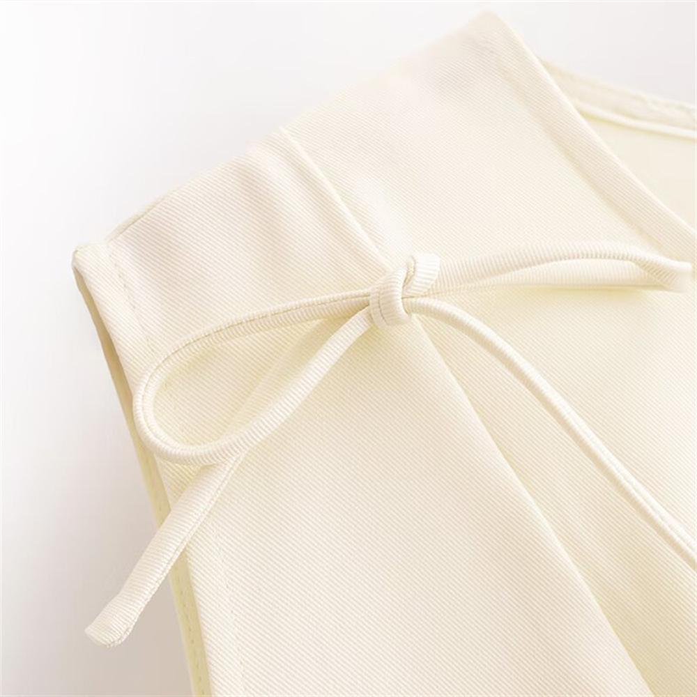 Spring/Summer 2025 Women's Bow-Embellished Round-Neck Dress - Simple, Casual, and Versatile.