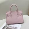 Gold Button Silver Cowhide Togo-202530 Genuine Leather Women's Bag Portable