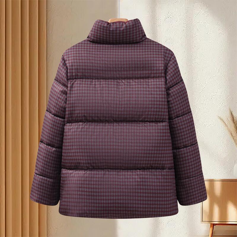 Women's Plus Size Plaid Winter Padded Jacket
