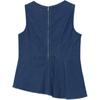 Levis Casual Comfortable Solid Color V-Neck Asymmetrical Hem Denim Vest Women Vests 003U4-0001