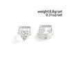 Salircon 2Pcs/Set Punk Geometric Unsmooth Love Heart Open Rings Women Simple Silver Color Finger Ring Party Jewelry Accessories