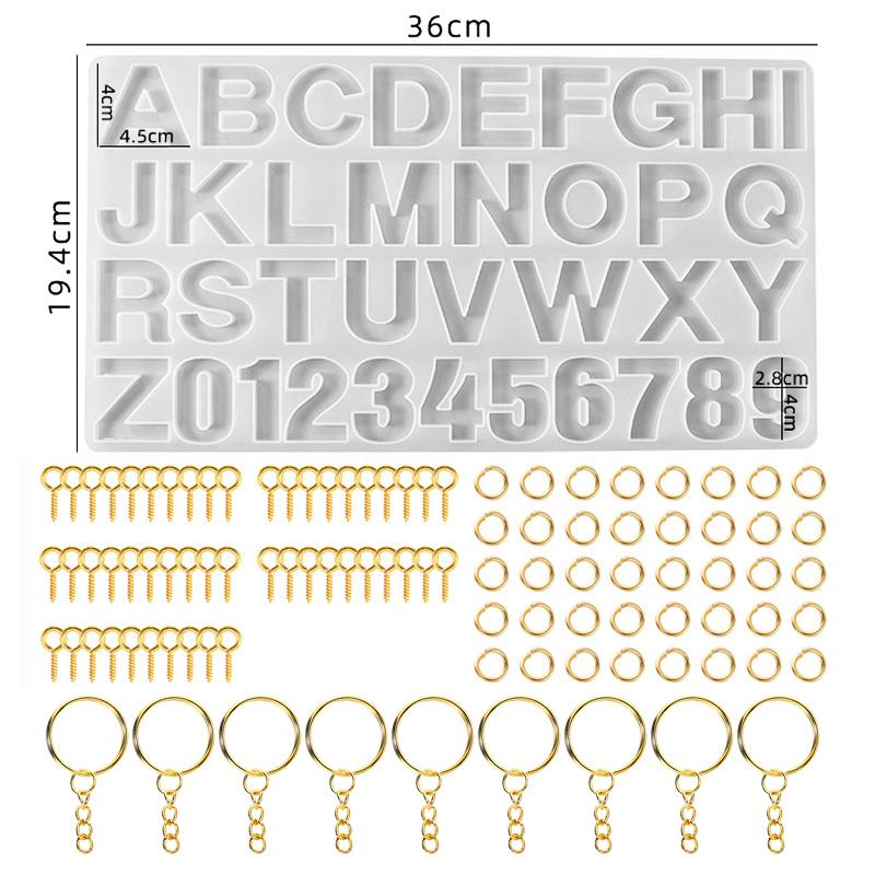 Алфавит Эпоксидная смола Силиконовая форма Сделай сам Буква Число Подвеска Форма для смолы Брелок Серьги Эпоксидная смола Ювелирные изделия Поделки Литьевая форма