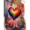 Fashion 3D Print Colorful Graphic Crew Neck Long Sleeve T-Shirt Womens Clothing Casual Clothes Harajuku Female Clothing Pullover
