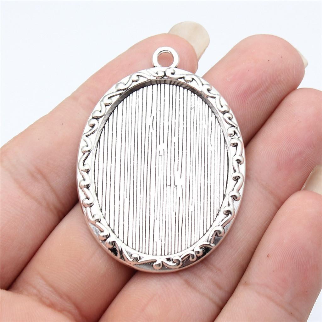 

Аксесуари Деталі Овальний Скляний Кабошон Основа Налаштування Лоток Безель Підходить 30x40мм Мінімалістичні Ювелірні Компоненти SA038 A26-2pcs-30x40mm