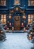 Mocsicka Christmas Background Photography Door Lamps Gifts Snow Xmas Tree Shooting Props Decors Guard Baby Photo Backdrop Studio