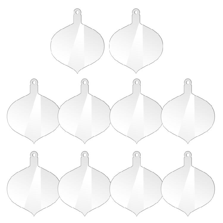 10 Peças Etiquetas de Natal Inovadoras Folhas Acrílicas em Branco Artesanato DIY Enfeites Pendurados